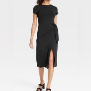 Women's Short Sleeve Tie-Front Wrap Dress - A New Day